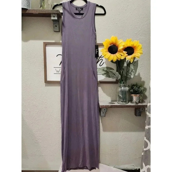 Lulus Purple Tank Dress Pockets Maxi Womens Size Medium NWT. - Picture 1 of 7